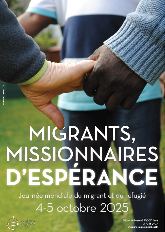 affiche JMMR 2025 - migrants missionnaires d'espérance affiche JMMR 2025 - migrants missionnaires d'espérance